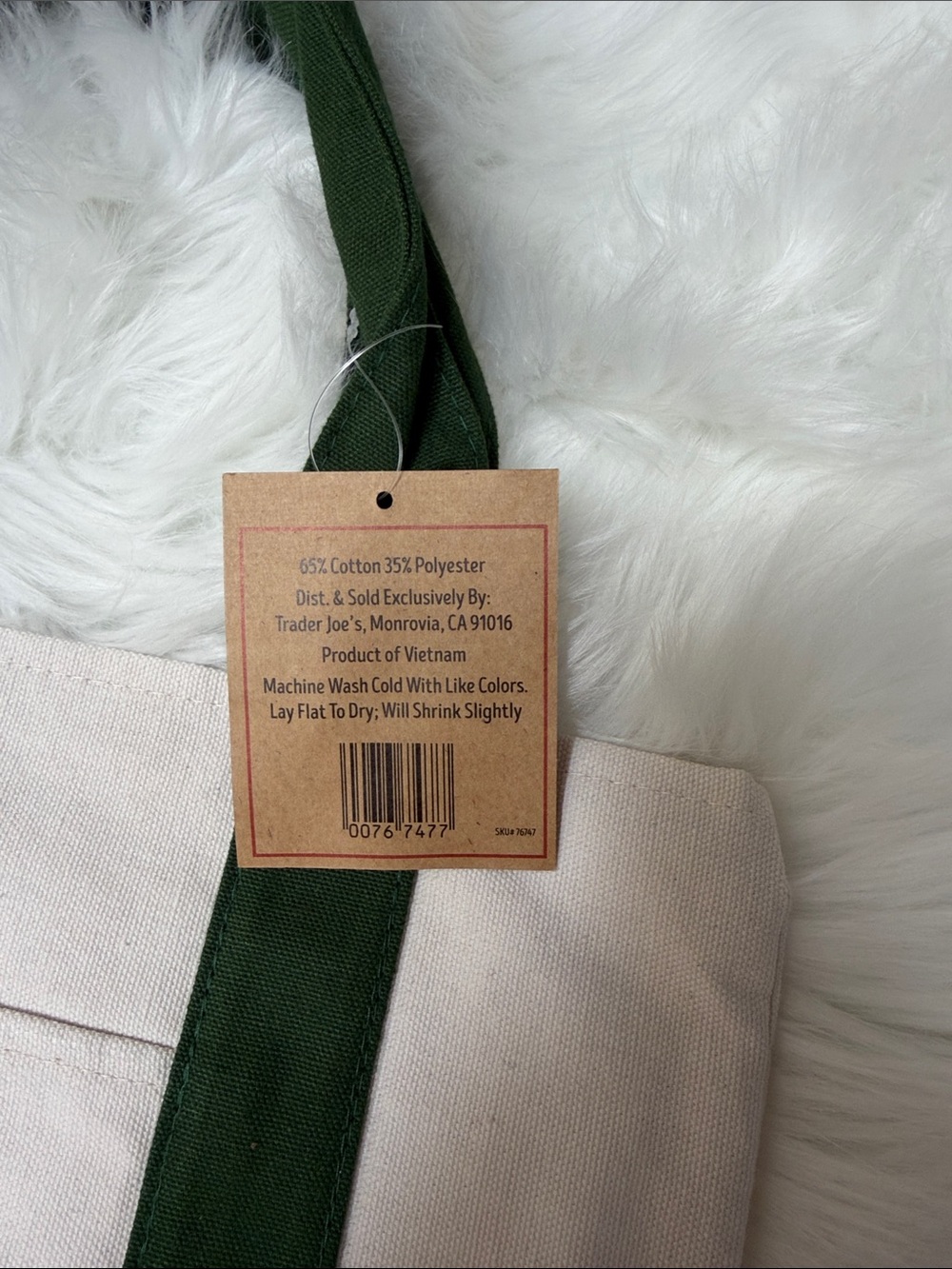 NWT Trader Joe’s Green  Mini Canvas Tote Bag - Picture 7 of 7